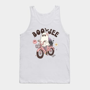 Funny Boo jee Vintage Halloween Design Groovy - Ghost Halloween Costume Present Idea For Girls Tank Top